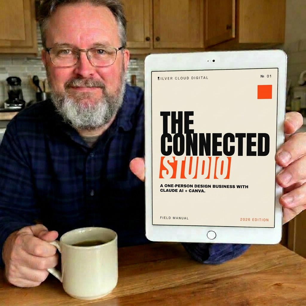 Tom Whitaker holding The Connected Studio on an iPad